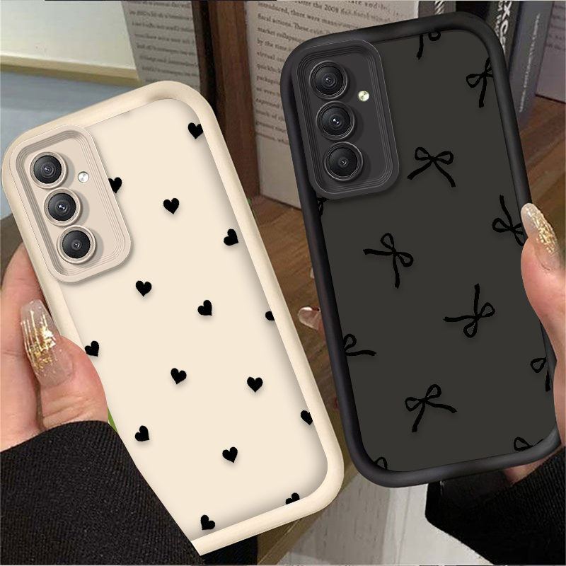 Phone Cases Samsung - Funda negra con lazo de corazón