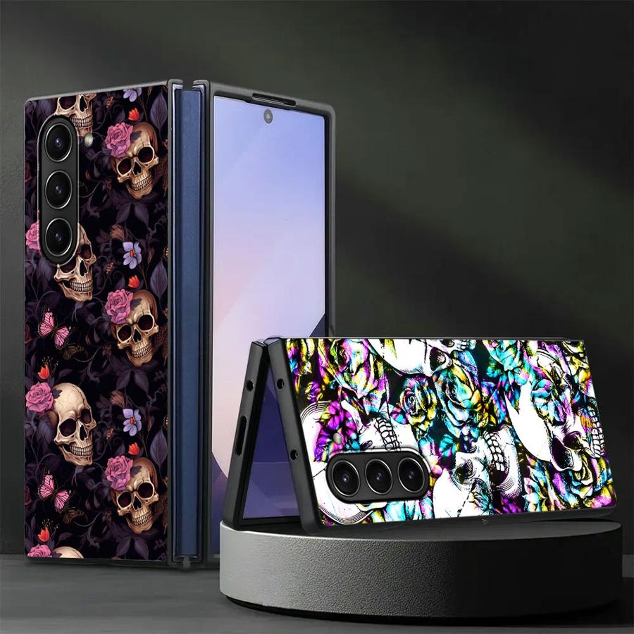 Phone Cases Z Fold 4 - Funda con diseño de calavera para