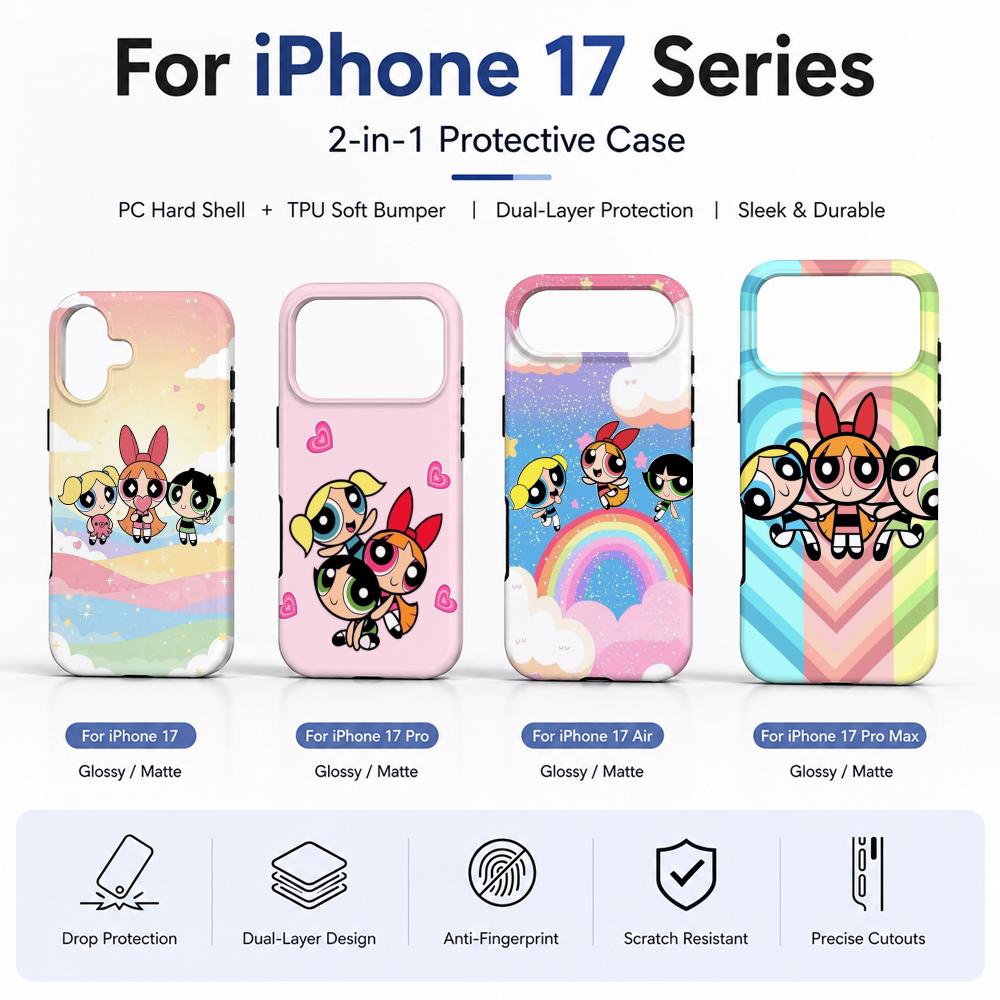 Phone Cases Anime - Funda de Teléfono Anime P-Powerpuff Girls,