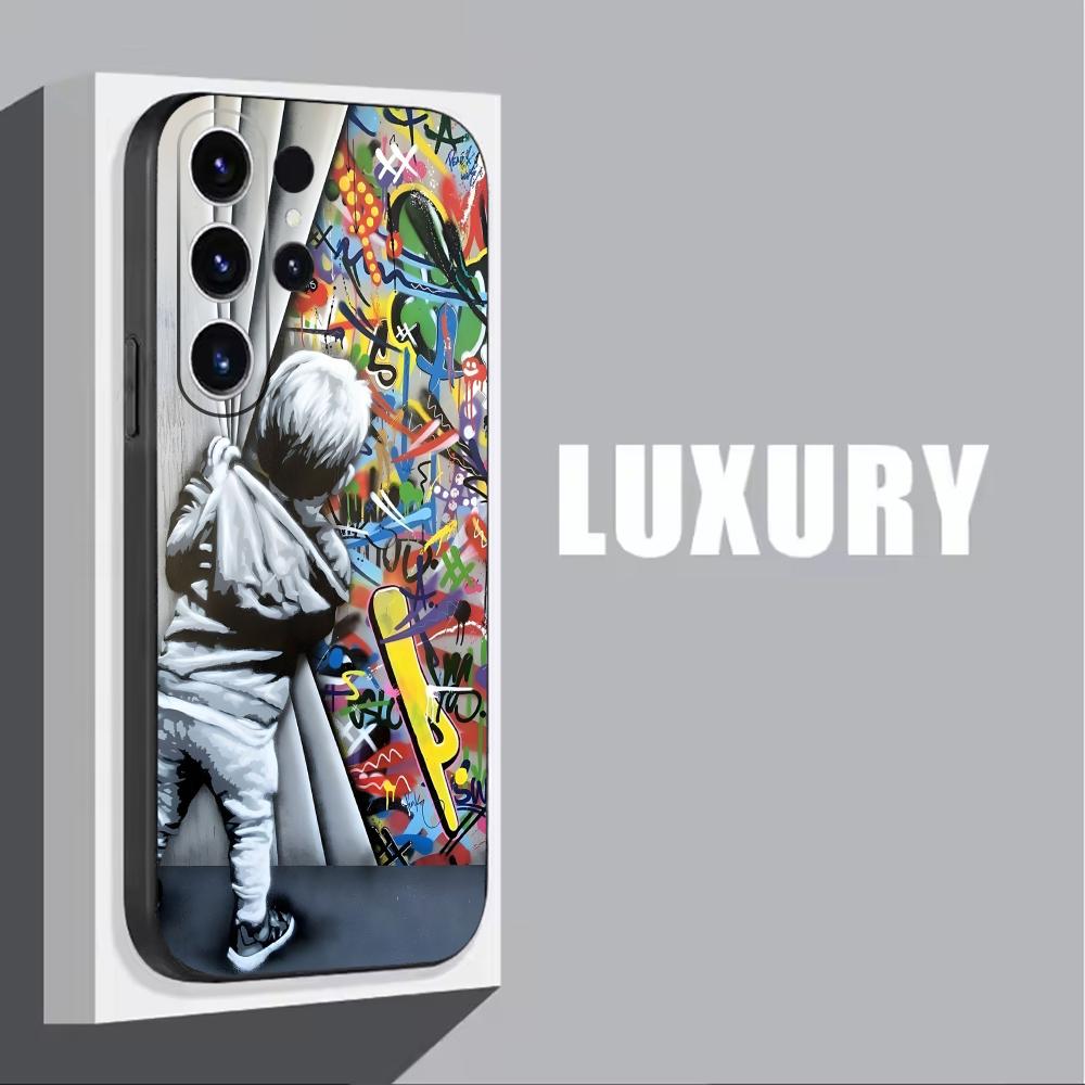 Banksy Graffiti Art funda de t - Phone Cases Galaxy S25 reseña y precio